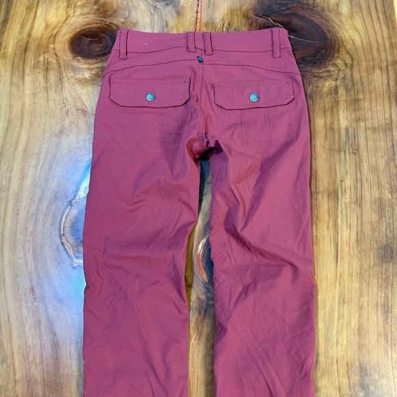 Prana Halle Straight Women's Hiking Pants 0 Reg Nylon Red W4119RG23 G3-28 - Picture 7 of 7